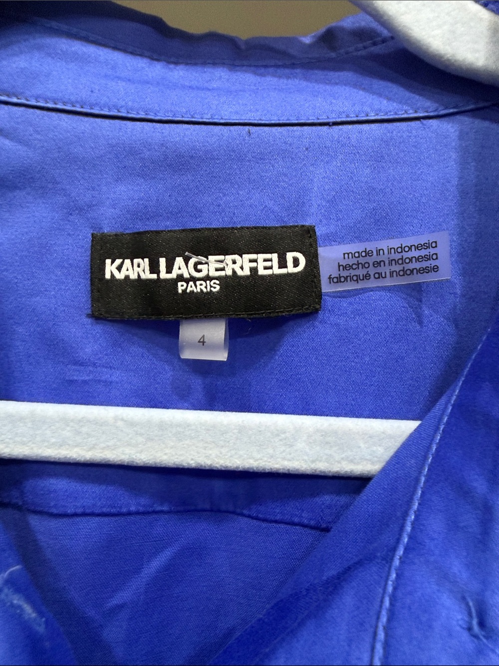 Karl Lagerfeld Royal Blue Shirtwaist Midi Dress SZ4 - Picture 8 of 12